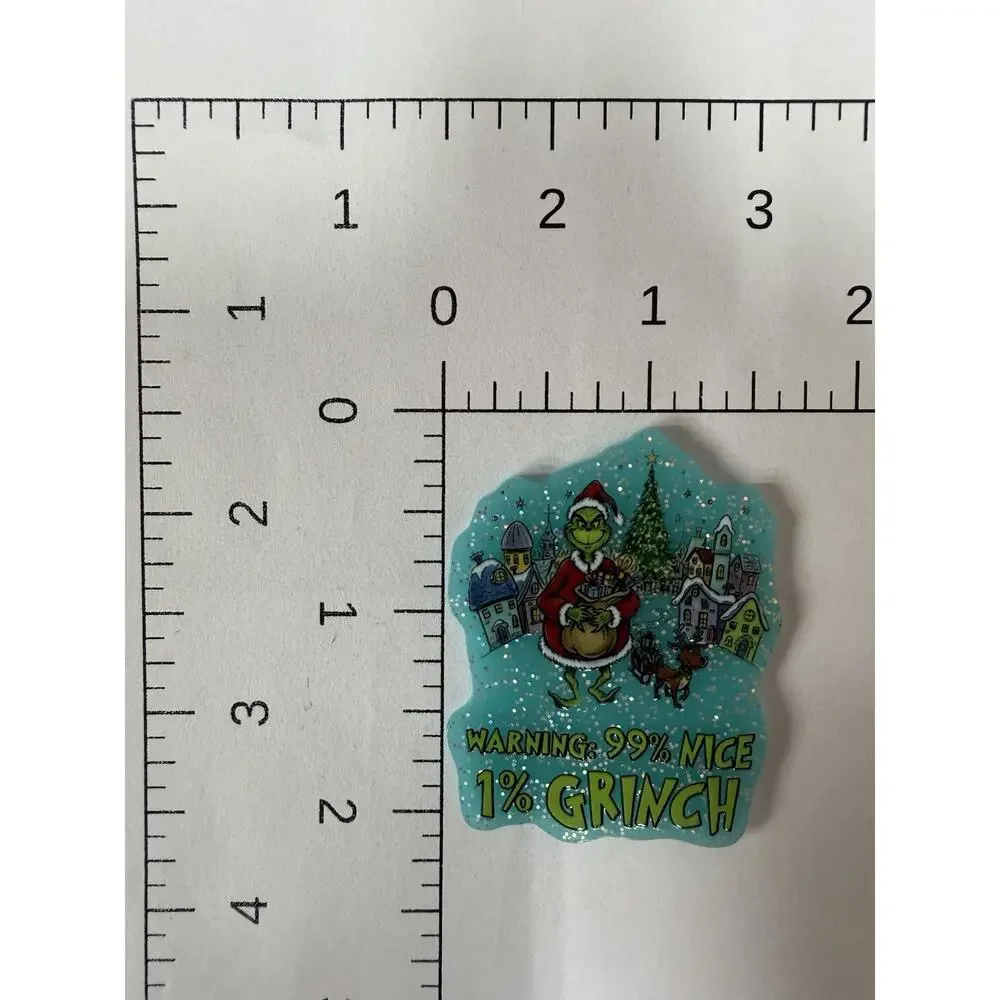 7 Pc 1% Grinch Acrylic Flatbacks